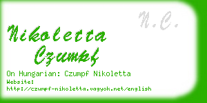 nikoletta czumpf business card